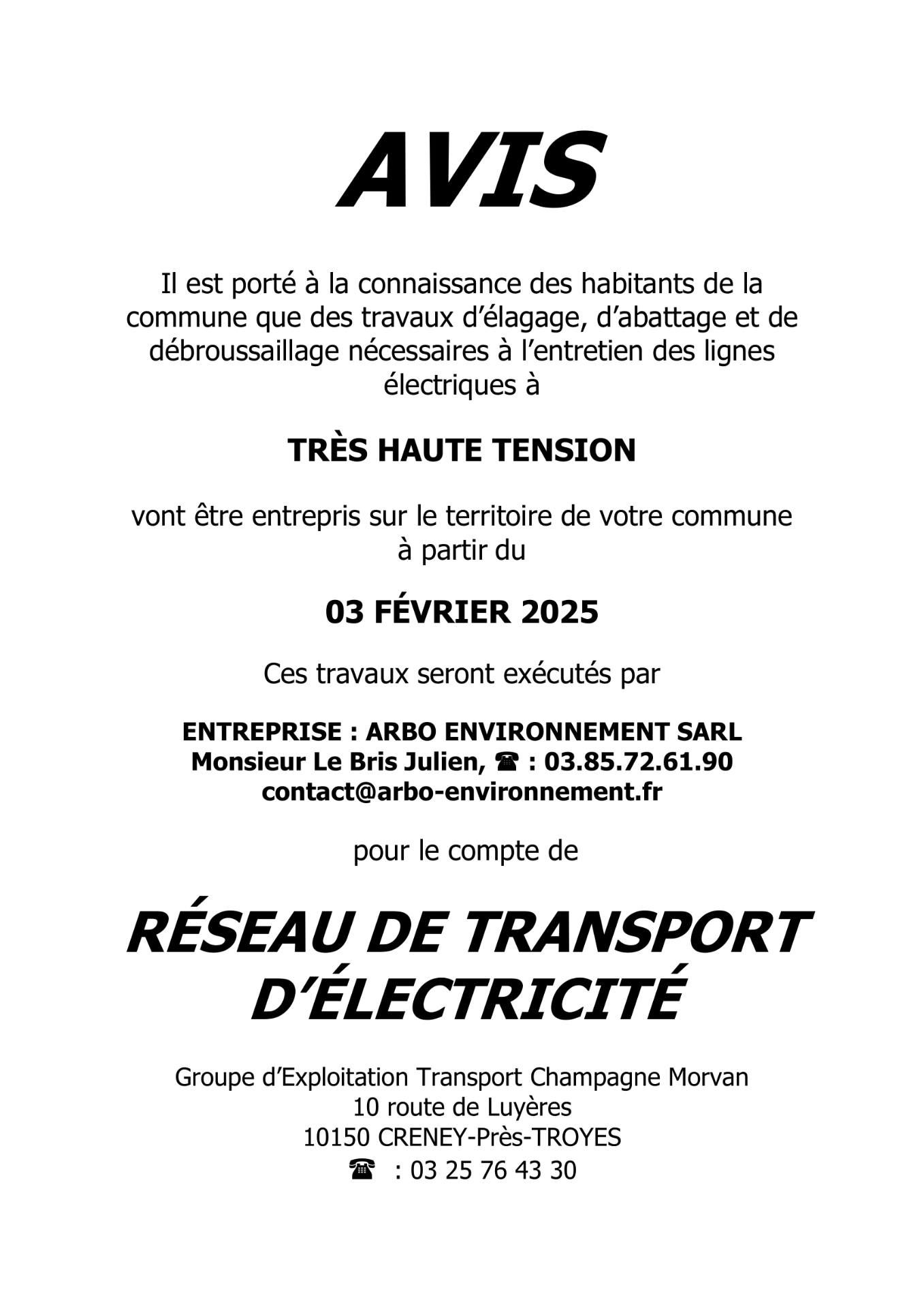 Travaux élagage entretien ligne haute tension à La Charité-sur-Loire, février 2025