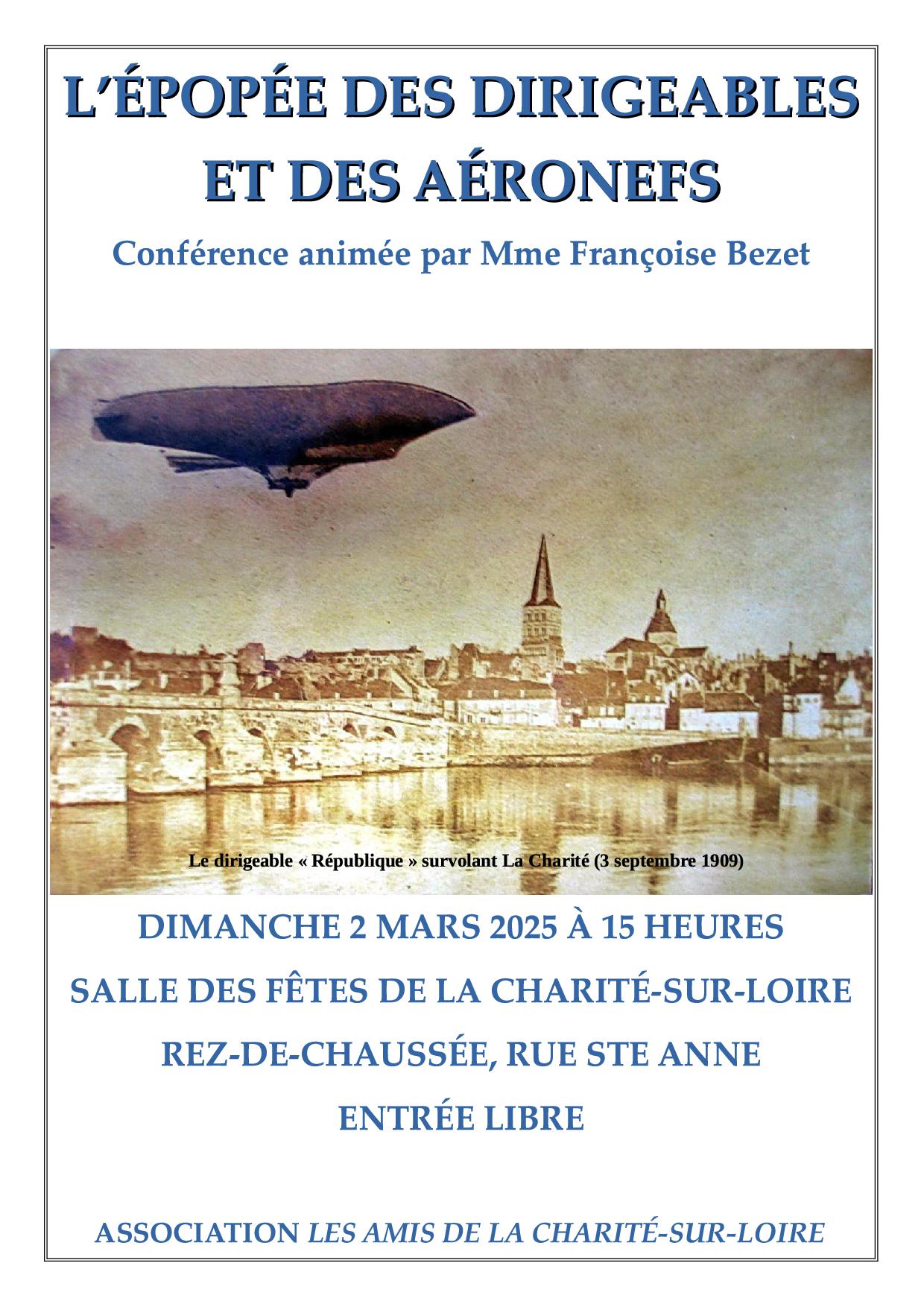 Les Amis de La Charité sur Loire présentent : L’épopée des dirigeables