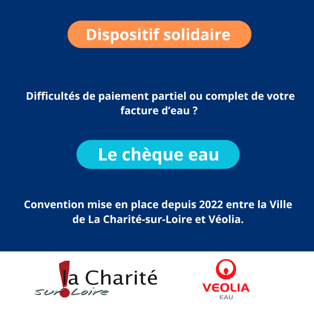 Dispositif chèque eau, convention entre la Ville de La Charité-sur-Loire et Veolia