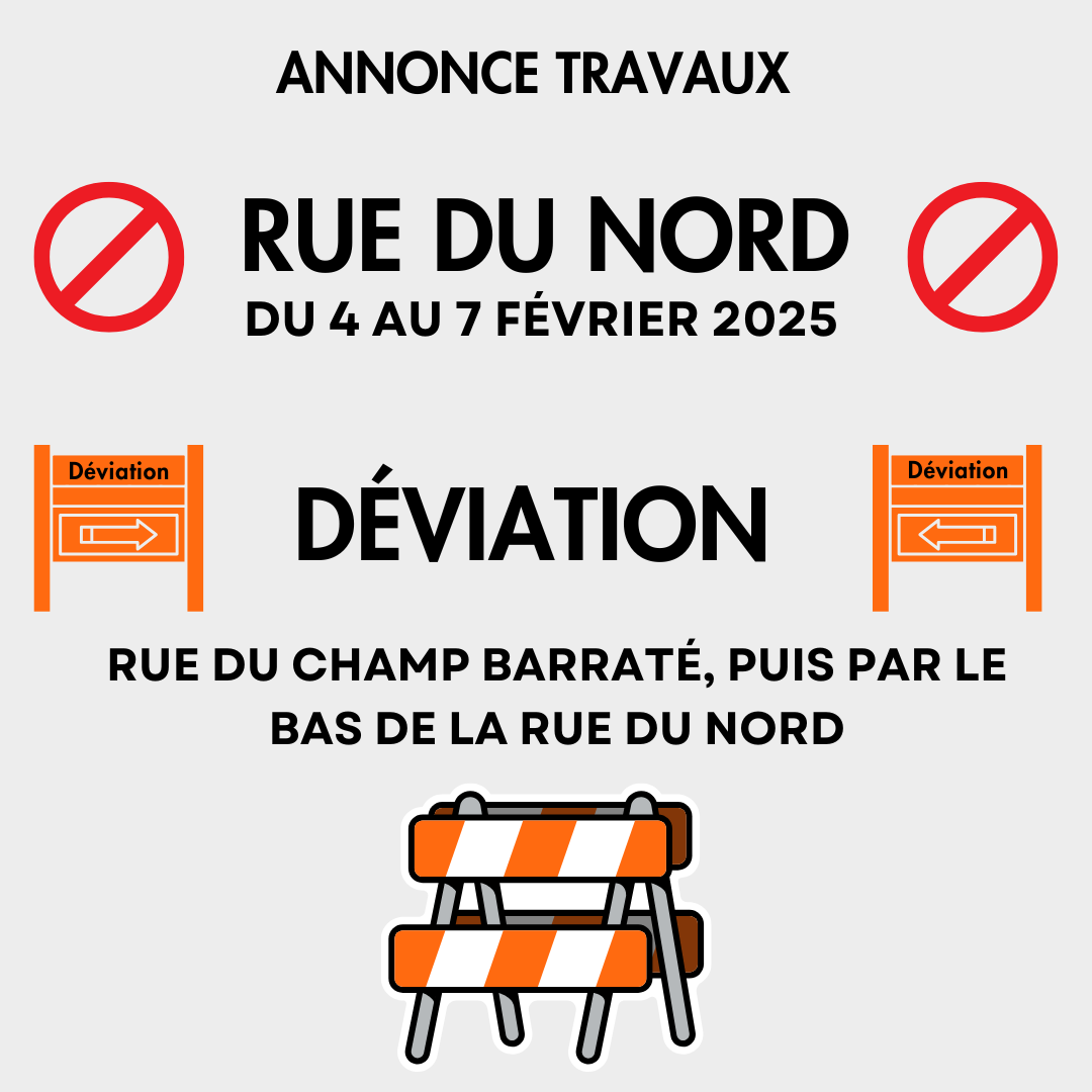 Travaux rue du Nord à La Charité-sur-Loire février 2025