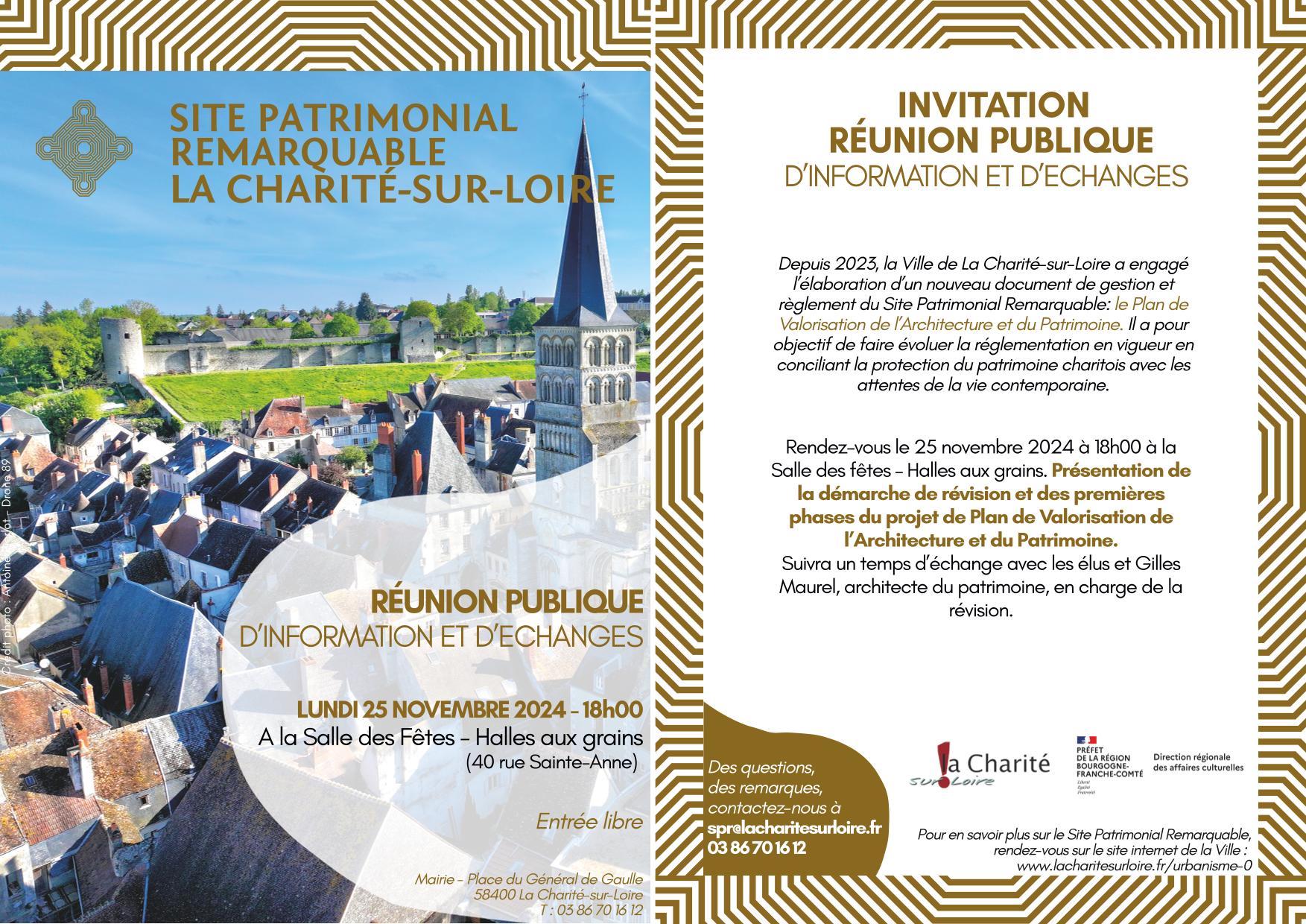 Réunion publique du 25 novembre 2024 : Site Patrimonial Remarquable de La Charité-sur-Loire