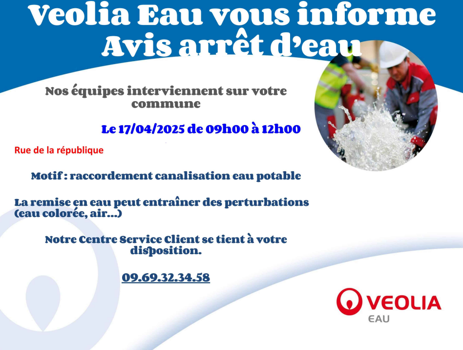 Coupure d'eau par Véolia 